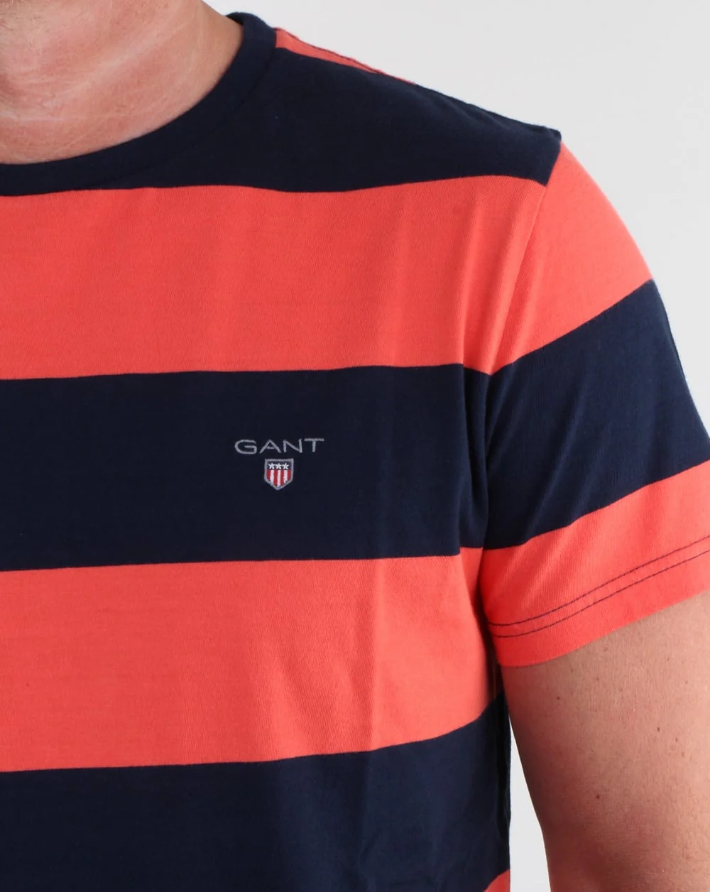 Gant Barstripe T Shirt Coral - Image 2