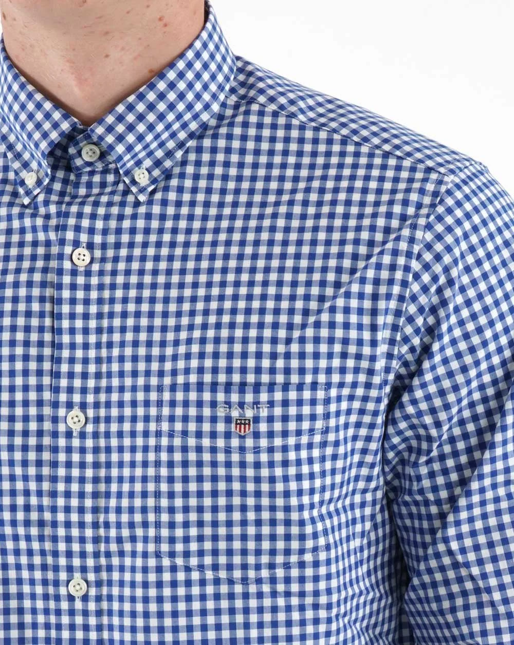 Gant Broadcloth Gingham Shirt College Blue - Image 2