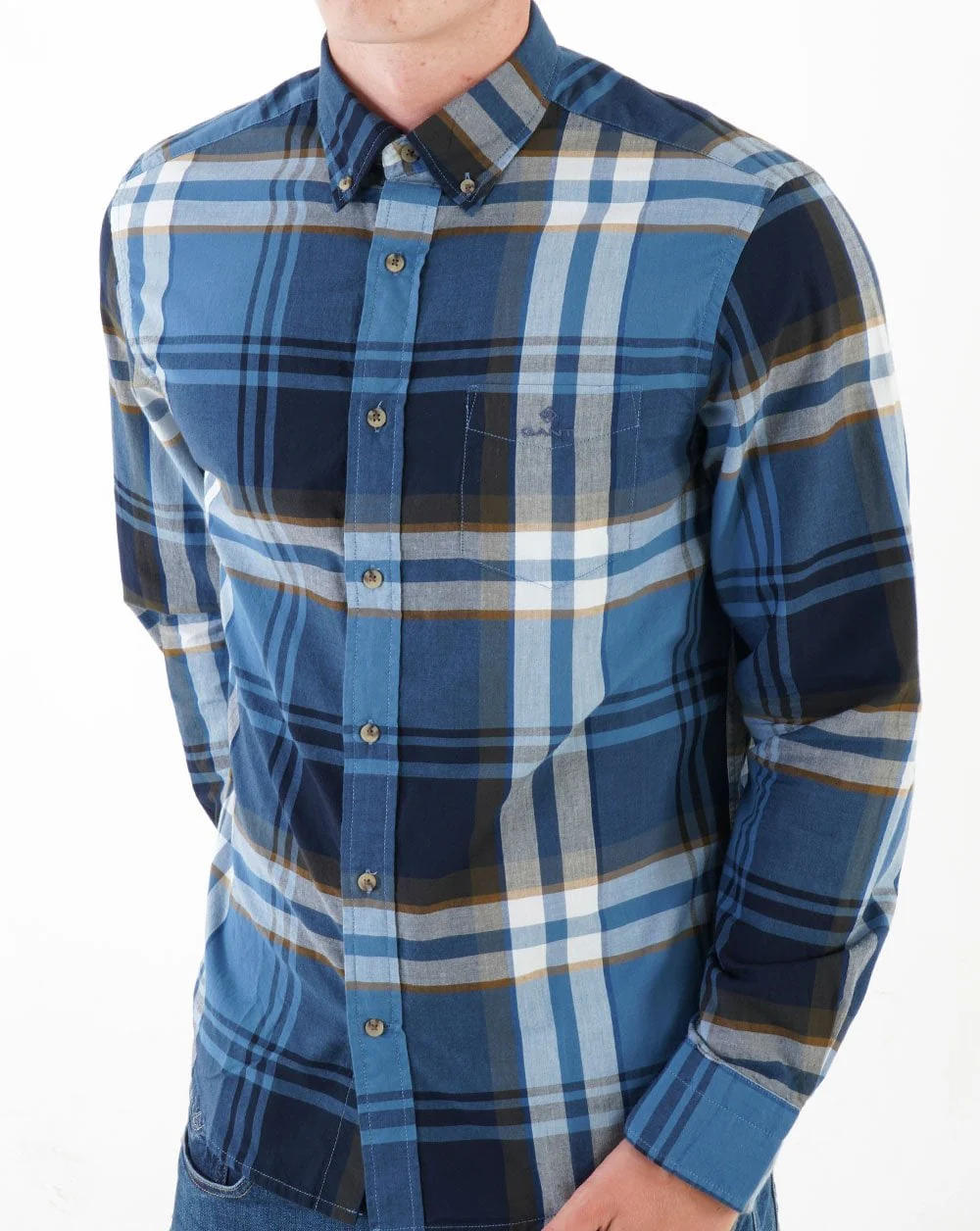 Gant Broadcloth Plaid Shirt Salty Sea - Image 5