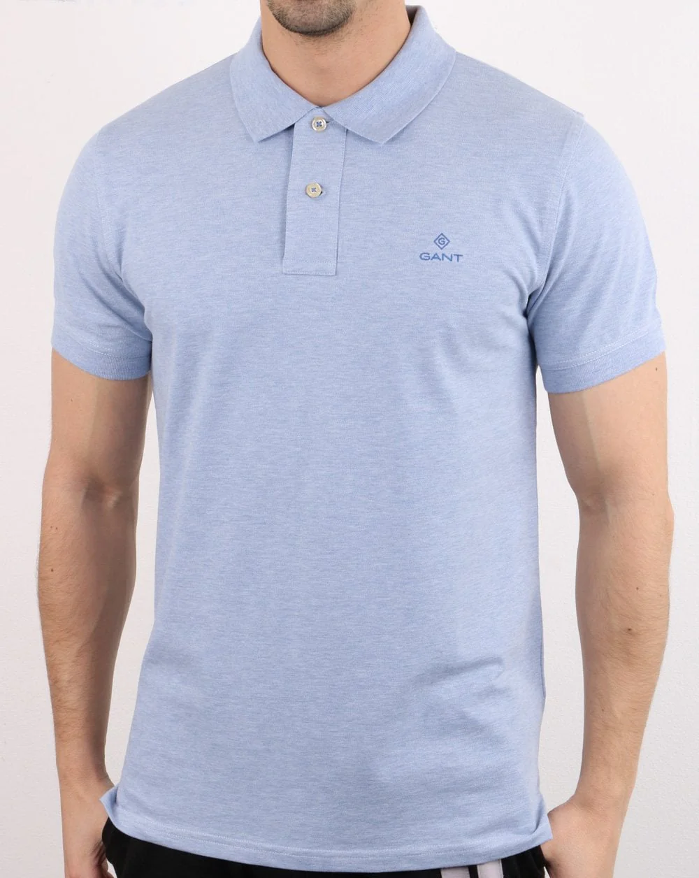 Gant Contrast Collar Polo Shirt Ice Blue - Image 3