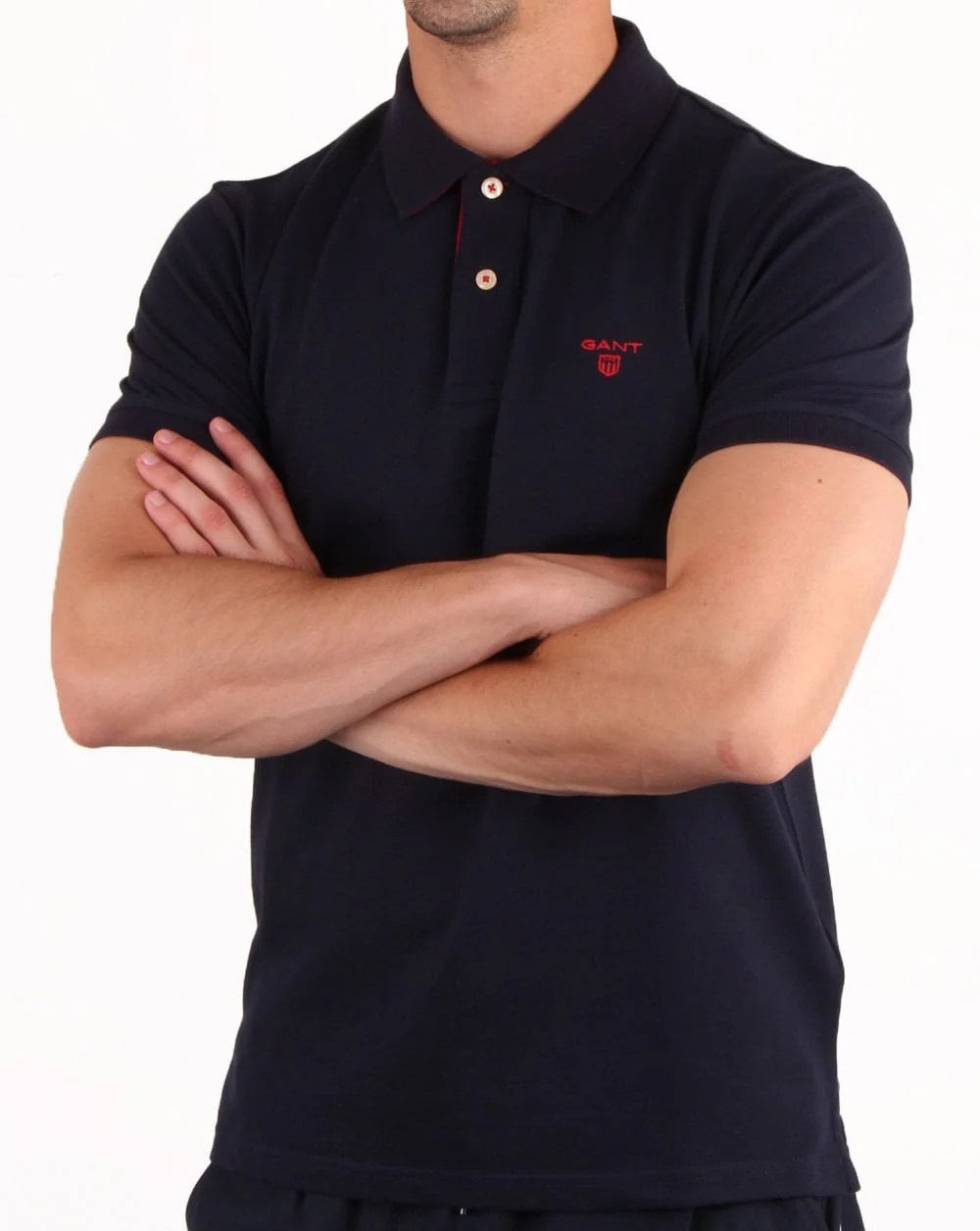 Gant Contrast Collar Polo Shirt Navy - Image 4