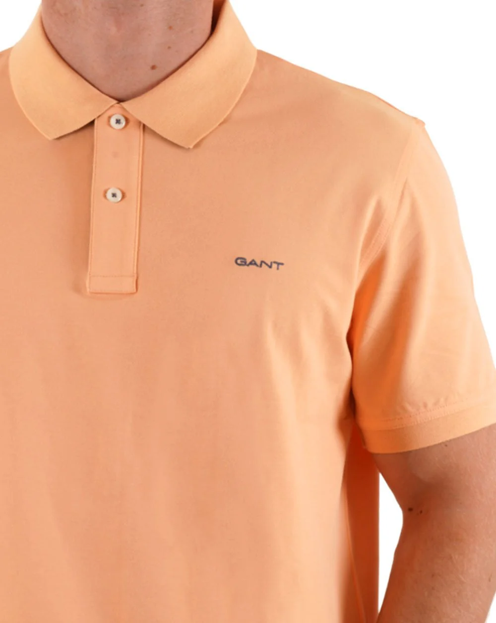 Gant Contrast Collar Polo Shirt Peach - Image 3