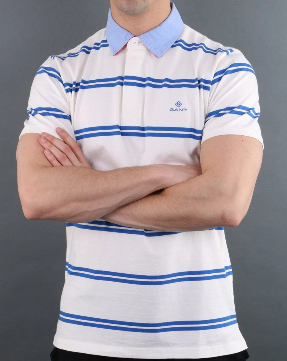 Gant Contrast stripe Polo Shirt White - Image 3