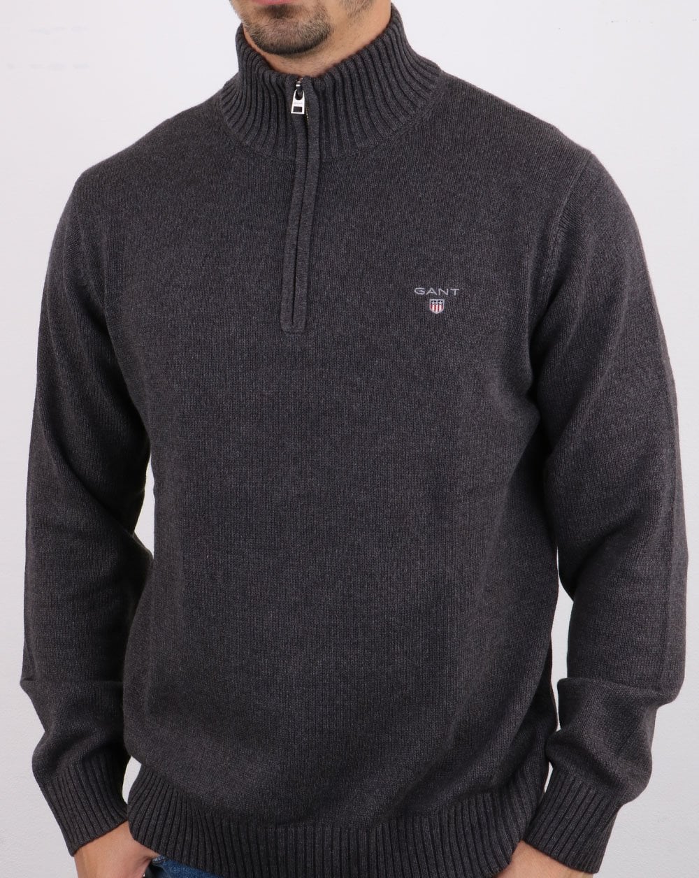 Gant Cotton Half Zip Grey
