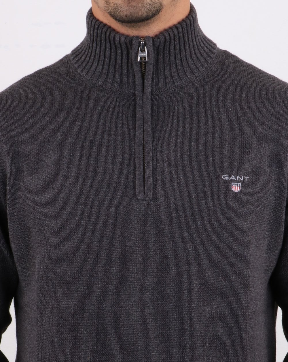 Gant Cotton Half Zip Grey - Image 2