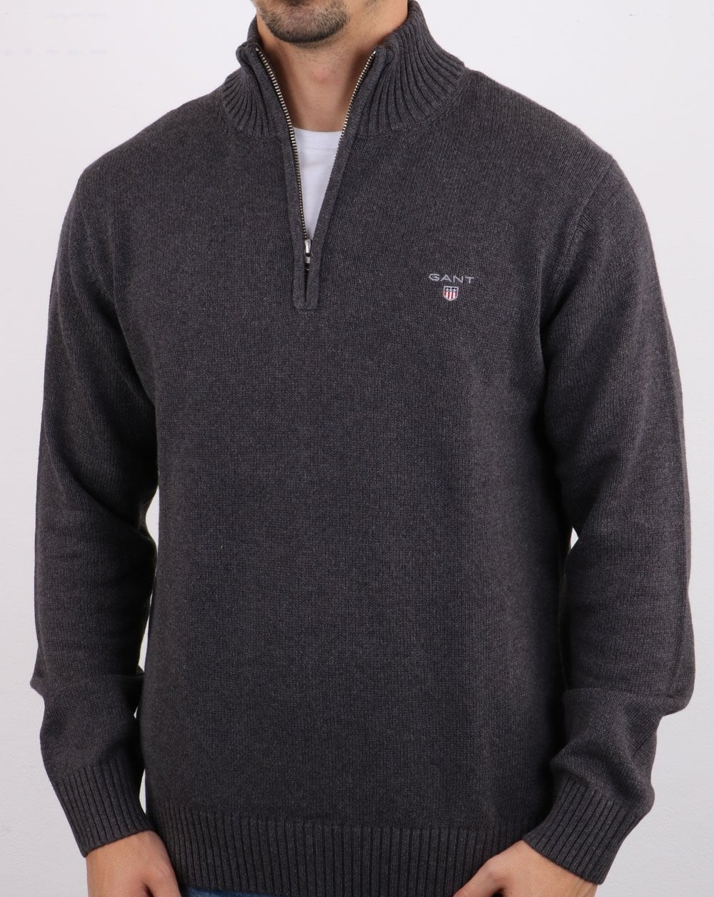 Gant Cotton Half Zip Grey - Image 5