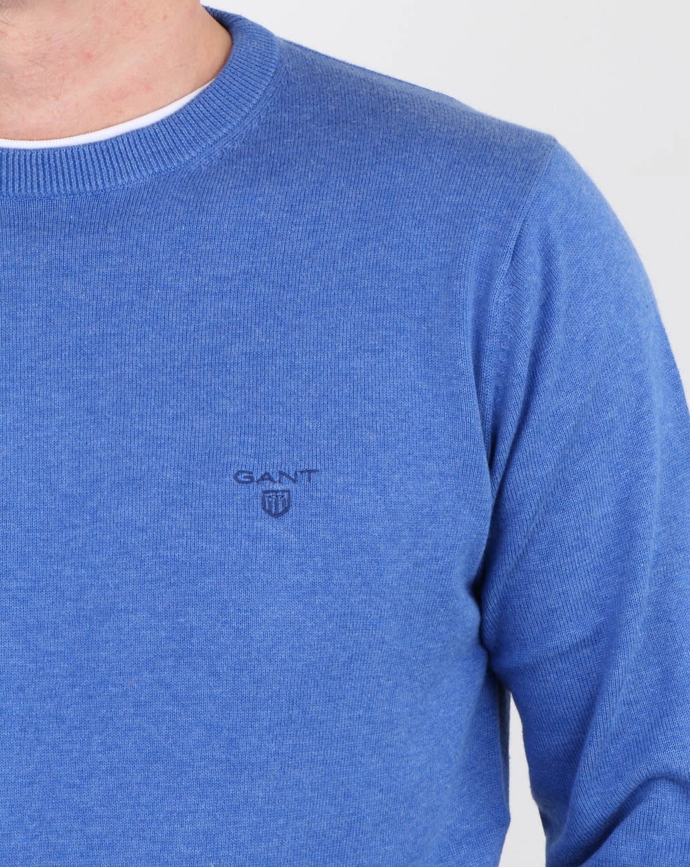 Gant Cotton Wool Crew knit Blue Melange - Image 3