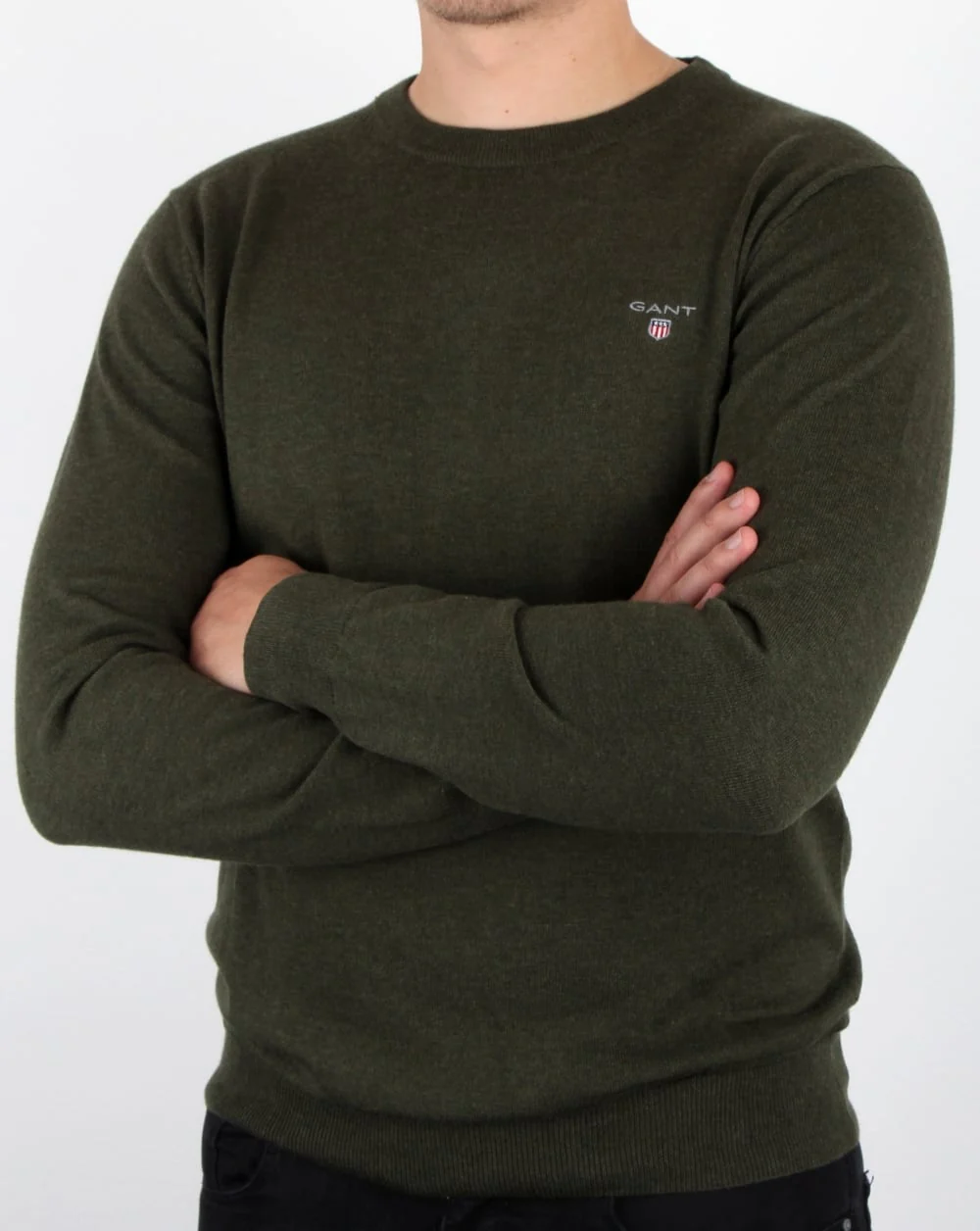 Gant Cotton Wool Jumper Hunter Green - Image 2