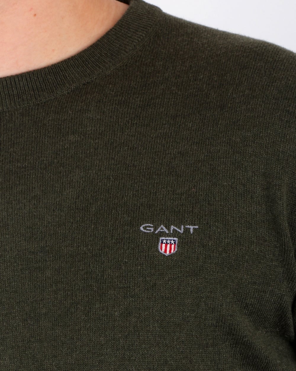 Gant Cotton Wool Jumper Hunter Green - Image 3