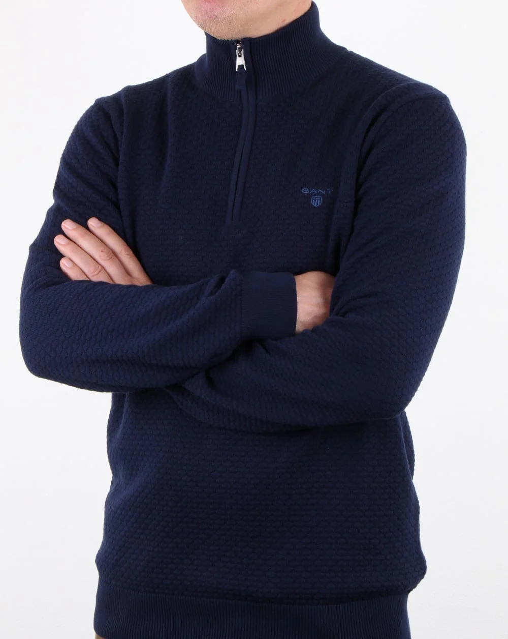 Gant Dot Texture Half Zip Classic Blue - Image 4