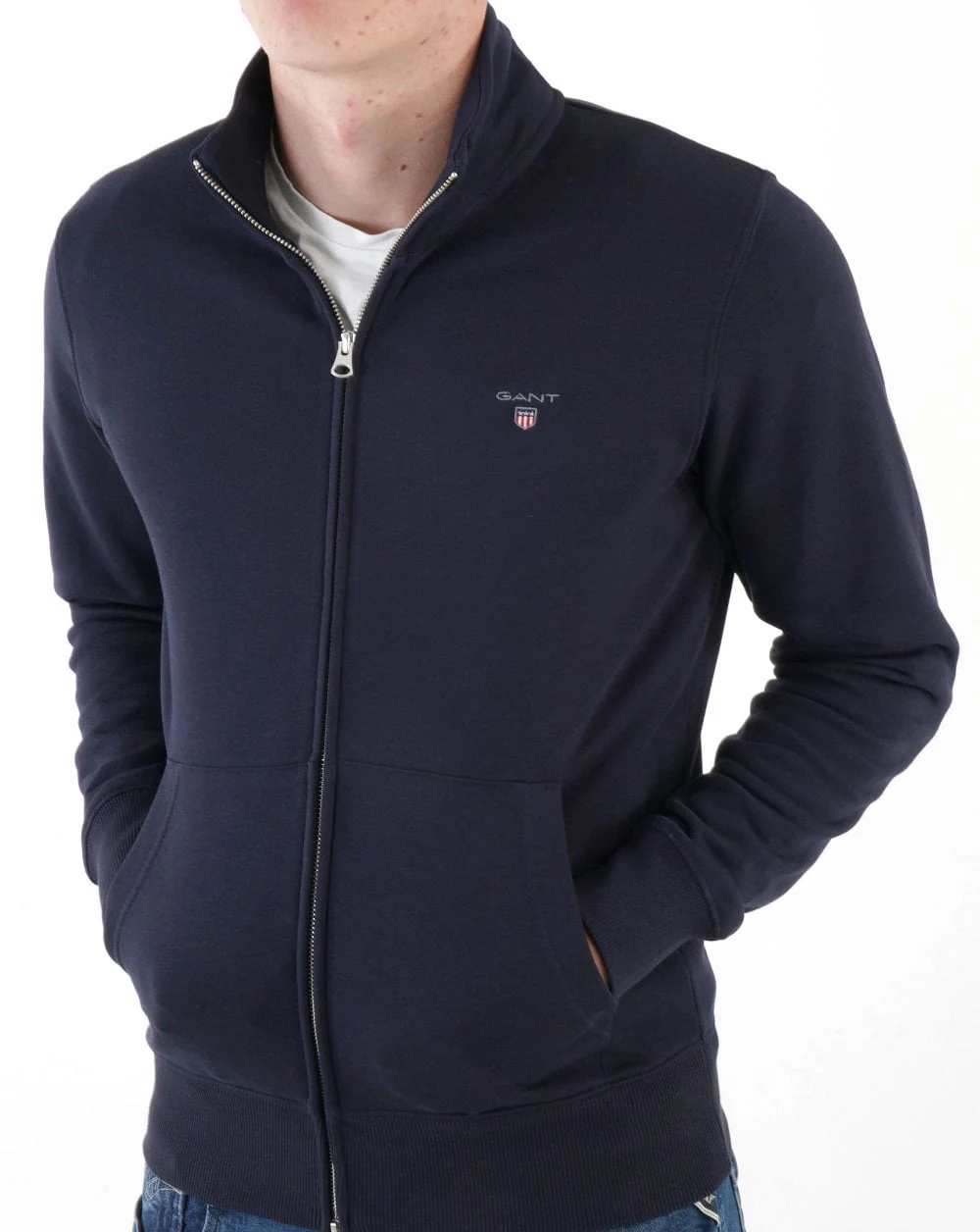Gant Full Zip Sweat Navy Blue - Image 2