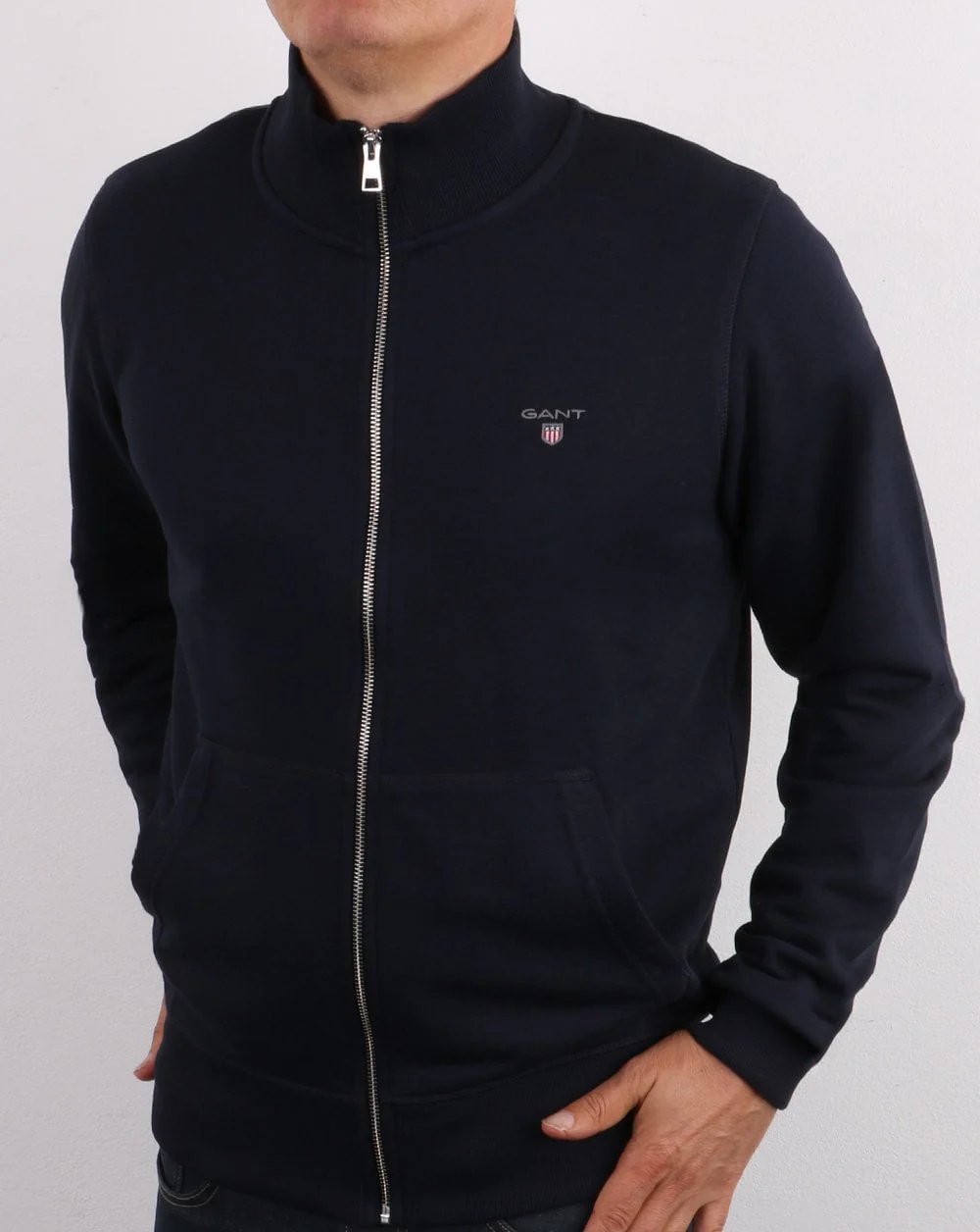 Gant Full Zip Sweatshirt Navy - Image 3
