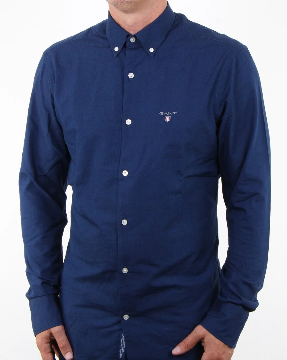 Gant Indigo Solid Button Down Shirt Dark Indigo - Image 2