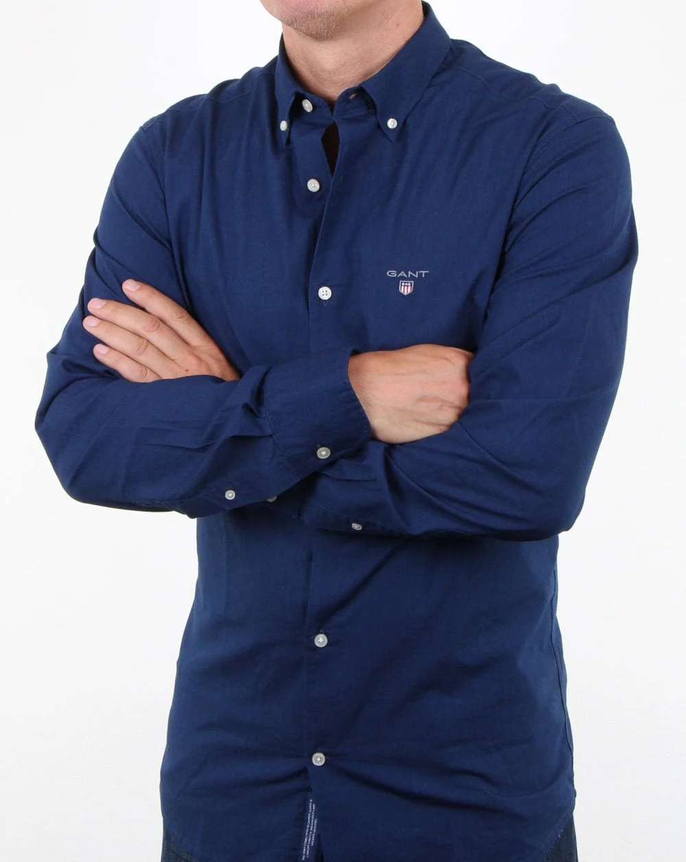 Gant Indigo Solid Button Down Shirt Dark Indigo - Image 3