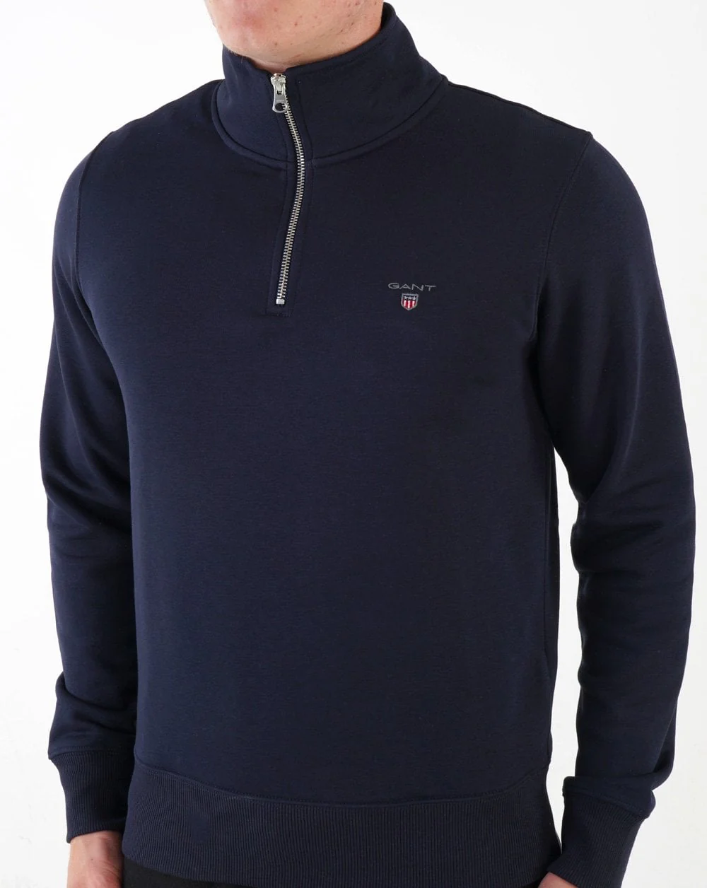 Gant Original Half Zip Sweat Navy Blue - Image 2
