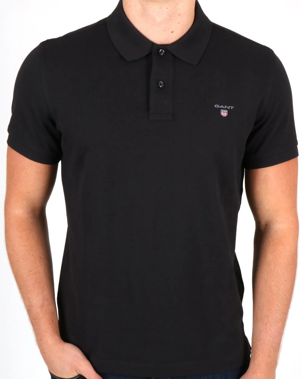 Gant Pique Rugger Polo Black - Image 3