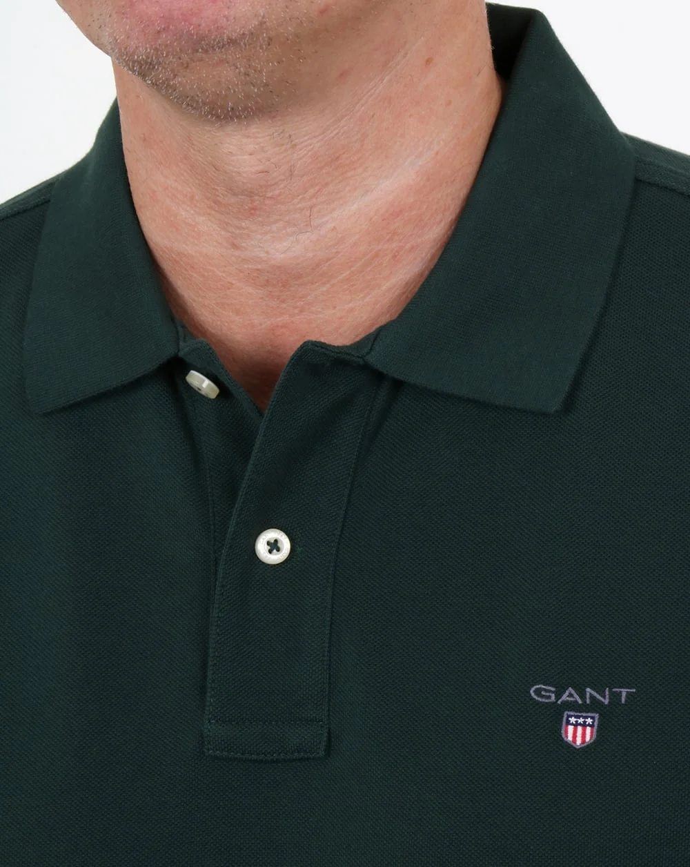 Gant Pique Rugger Polo Tartan Green - Image 2