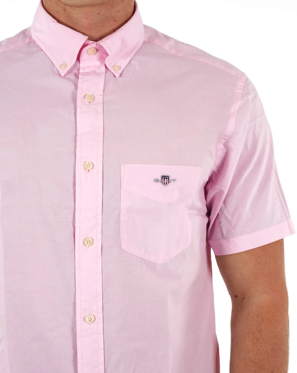 Gant Poplin Short Sleeve Shirt Light Pink - Image 2
