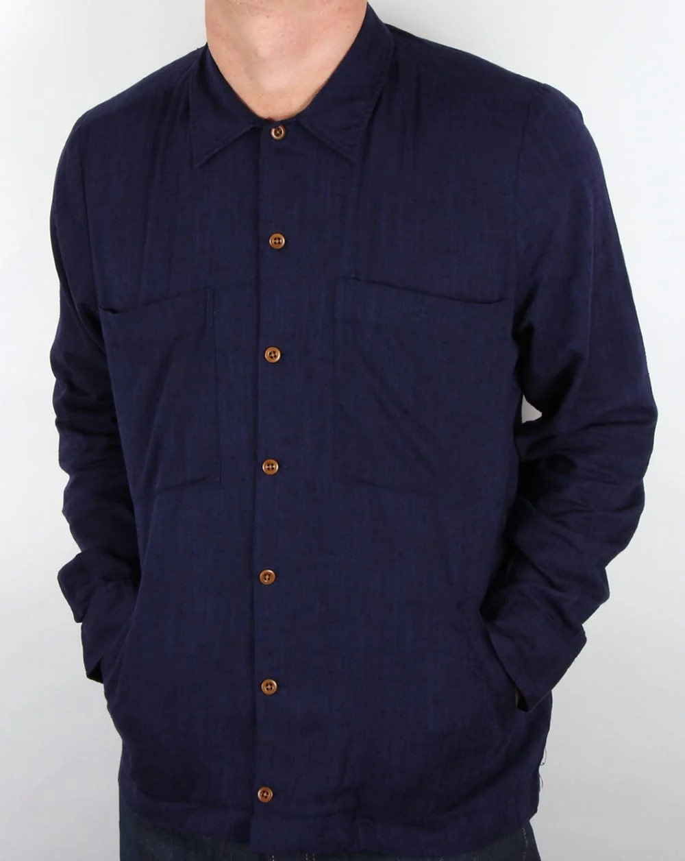 Gant Rugger Slub Shirt Jacket Shadow Blue - Image 3