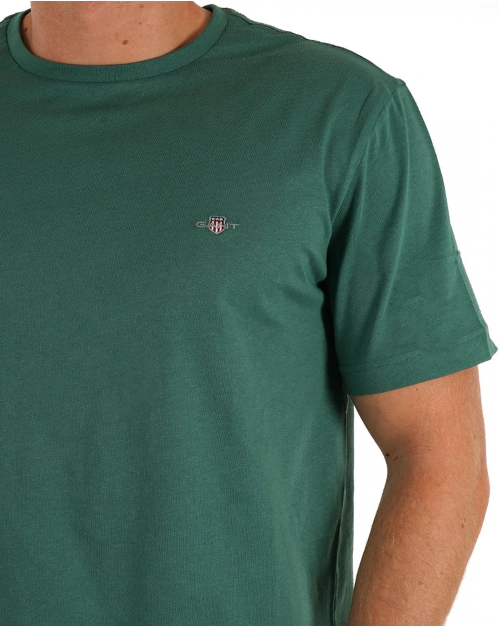 Gant Shield Crew T Shirt Woody Green - Image 2