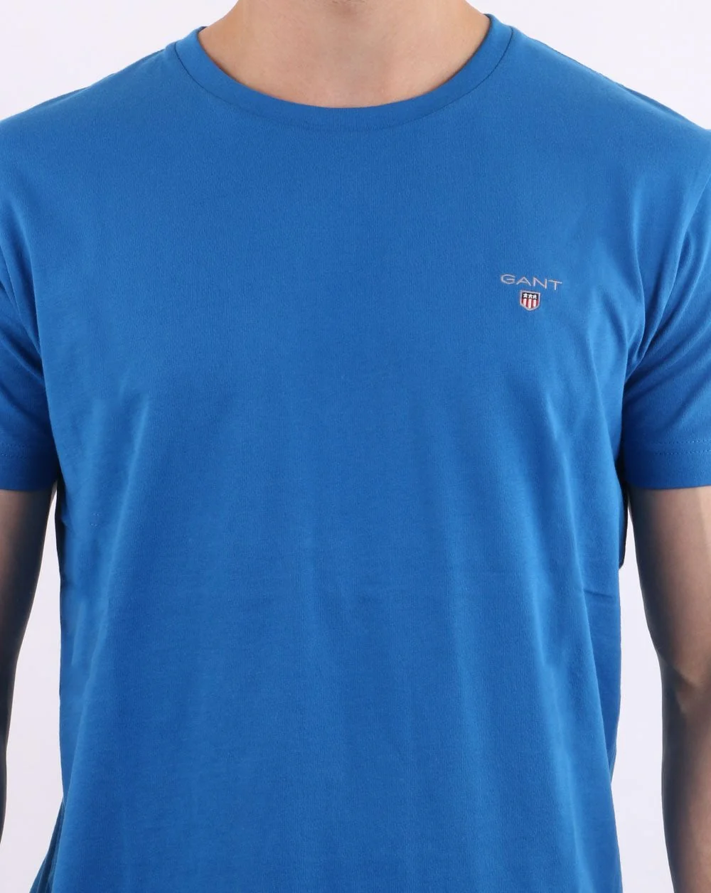 Gant Solid Crew Neck T Shirt Lake Blue - Image 3