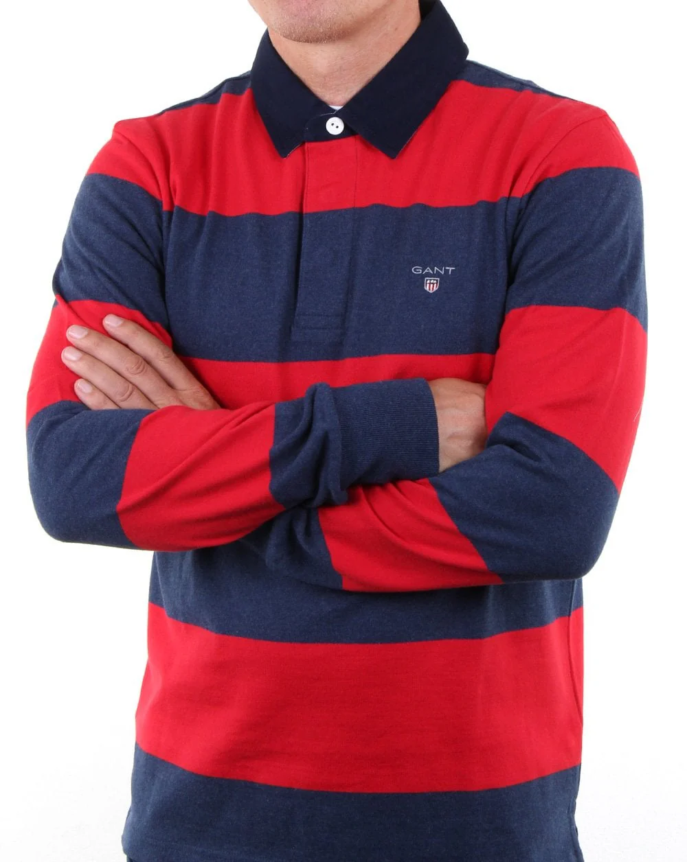 Gant The Original Barstripe Heavy Rugger Red/Navy - Image 3