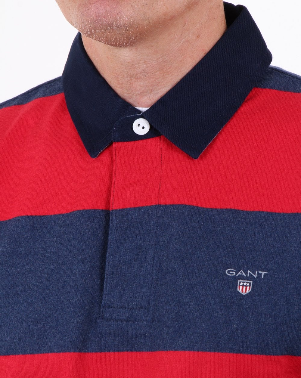 Gant The Original Barstripe Heavy Rugger Red/Navy - Image 4