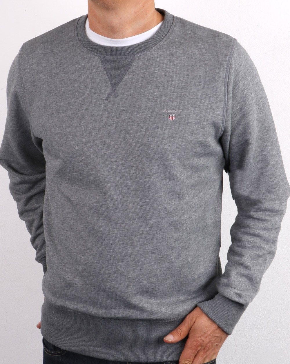 Gant The Original Crew Sweat Dark Grey Melange - Image 2