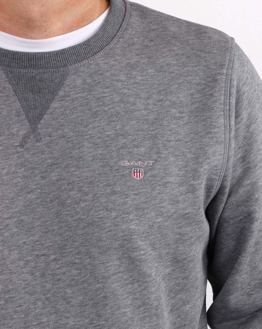 Gant The Original Crew Sweat Dark Grey Melange - Image 4