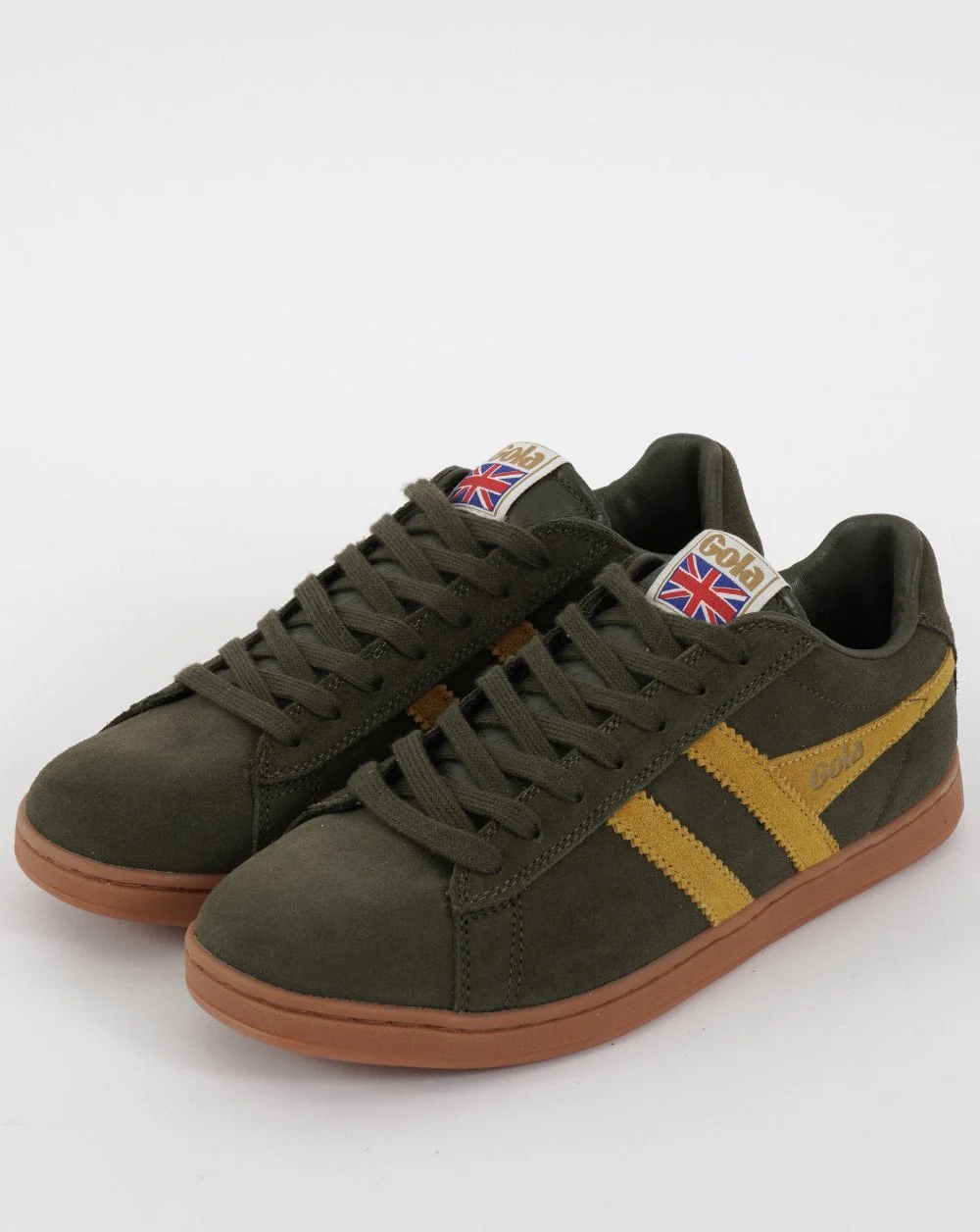 Gola Equipe Suede Trainer Khaki/Sun/Gum - Image 3