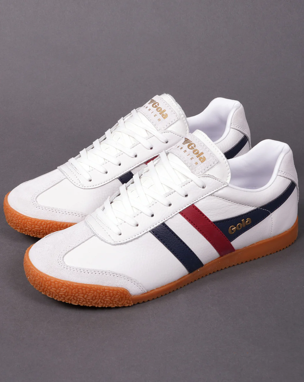 Gola Harrier Leather Trainer White / Navy / Red - Image 2