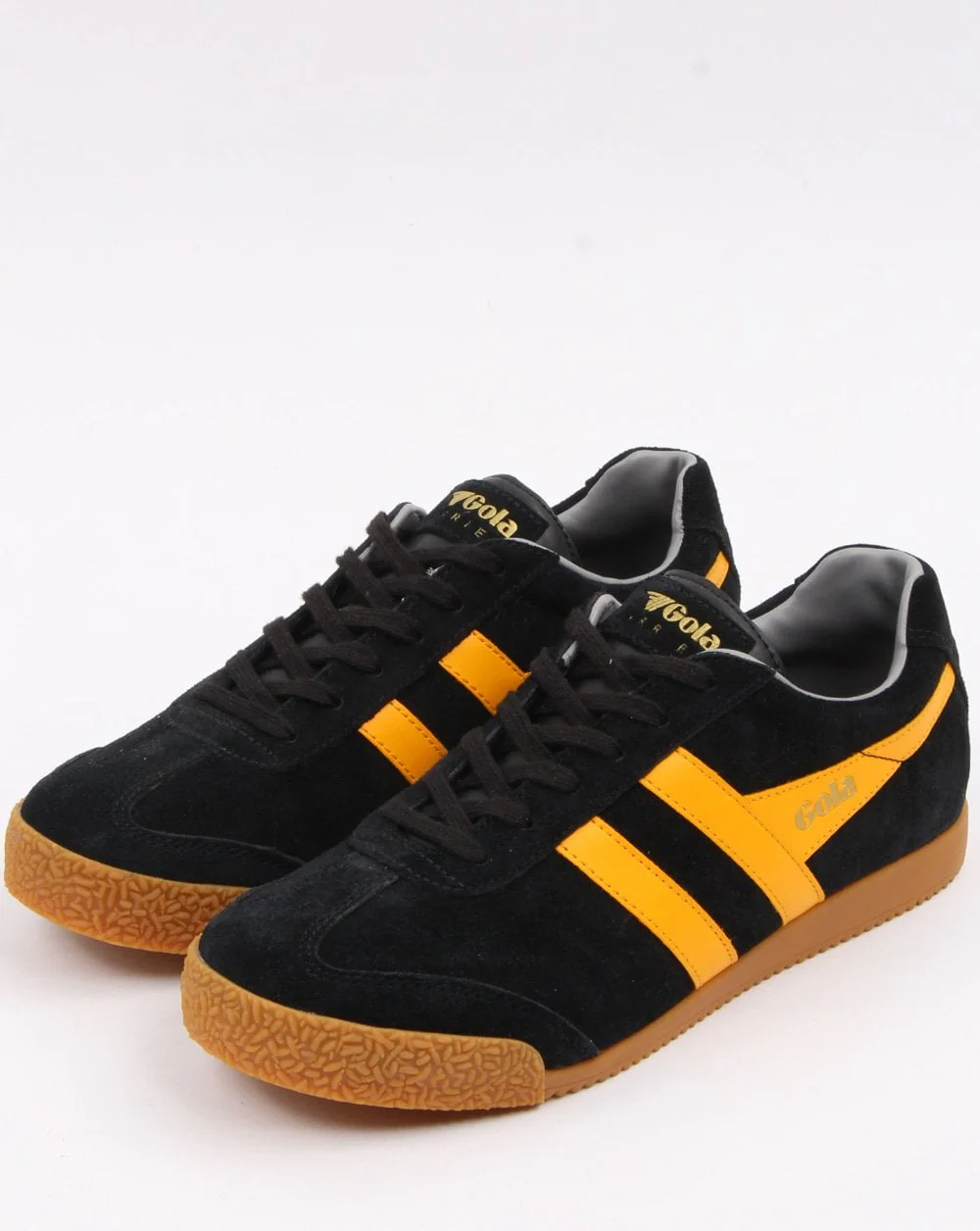 Gola Harrier Suede Trainer Black/Yellow - Image 3