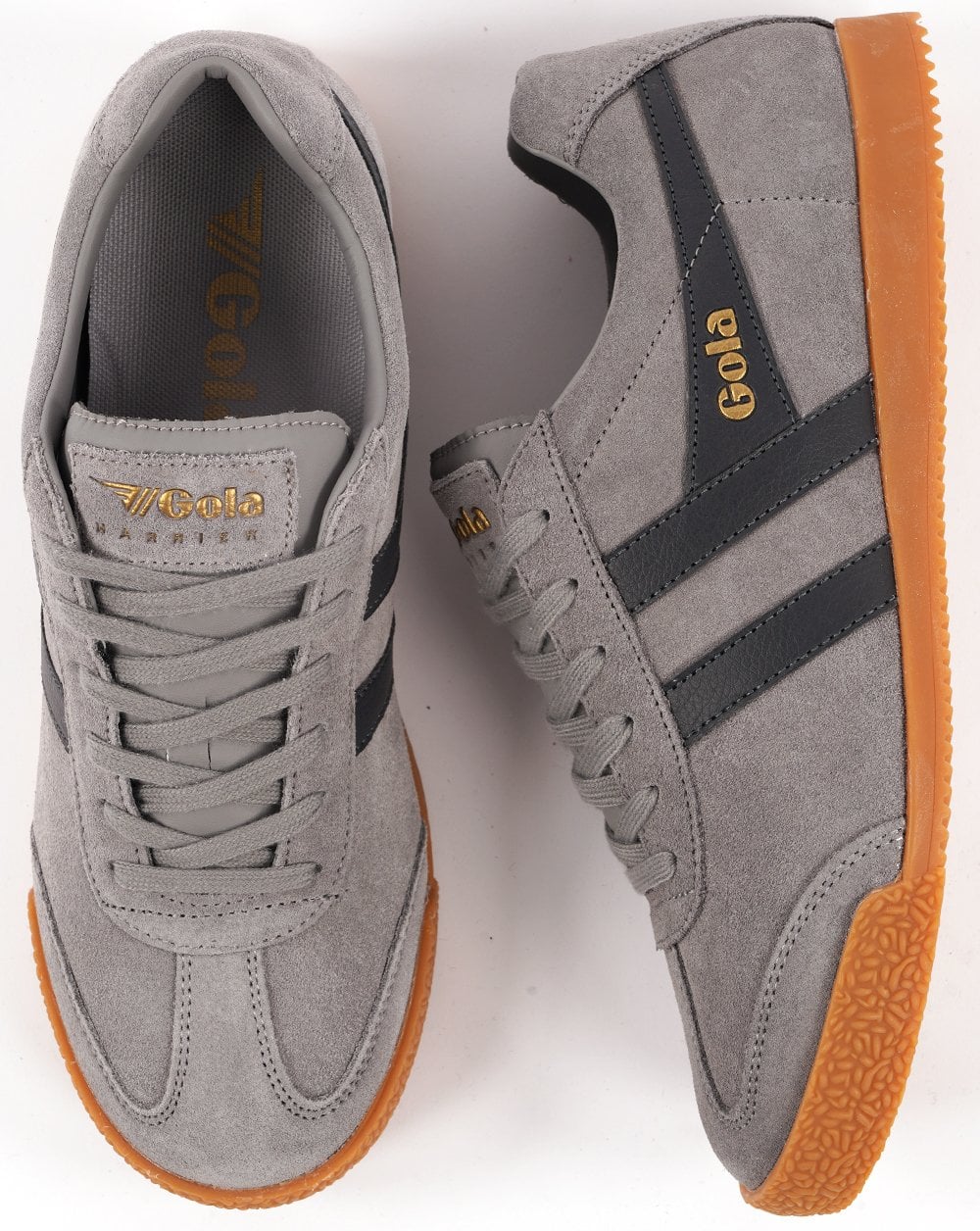 Gola Harrier Suede Trainer Cement / Storm - Image 4