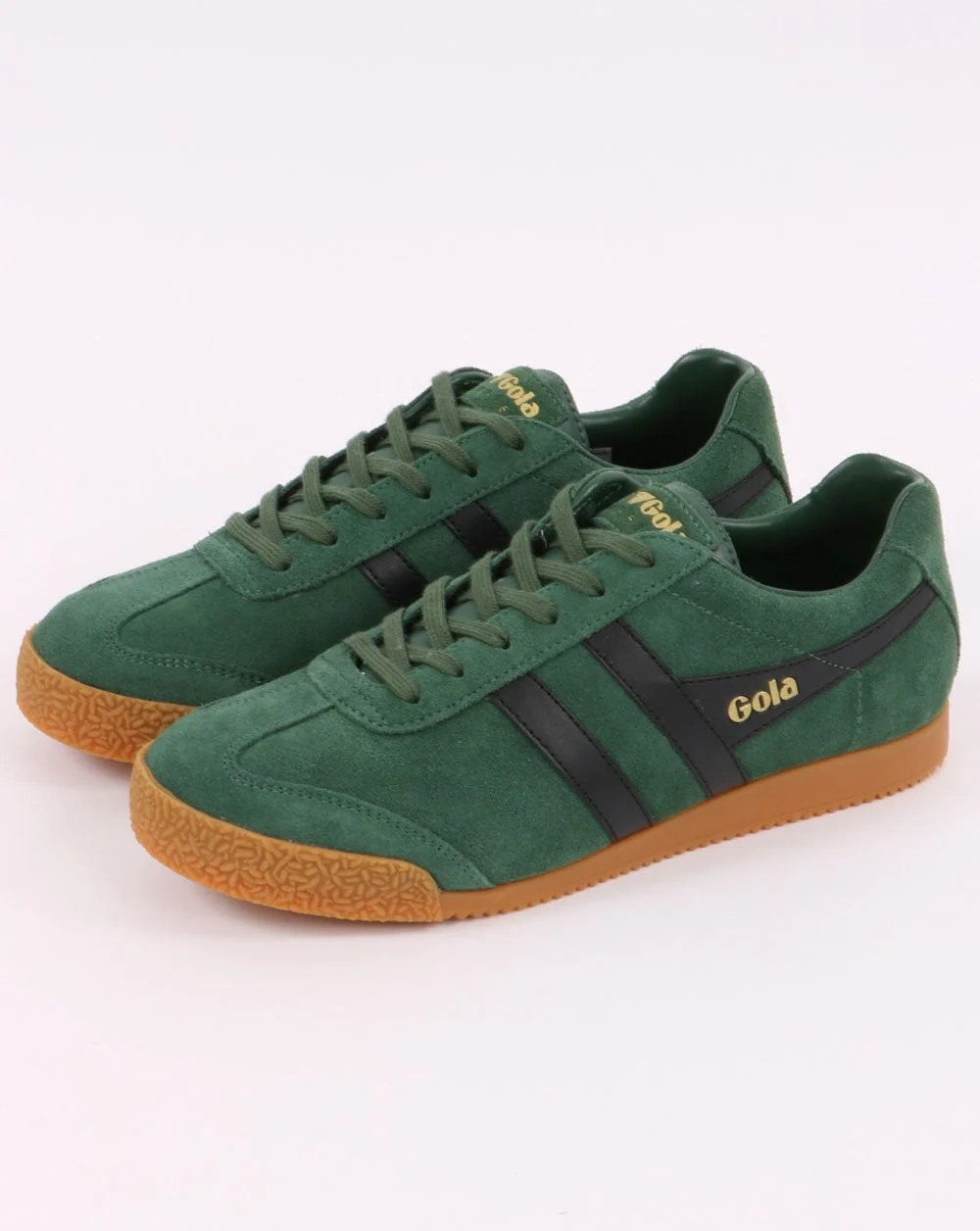 Gola Harrier Suede Trainer Evergreen/black - Image 2