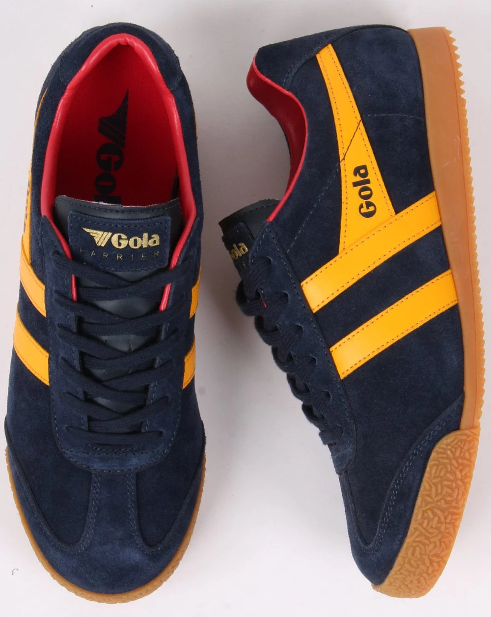 Gola Harrier Suede Trainer Navy / Golden Yellow - Image 4