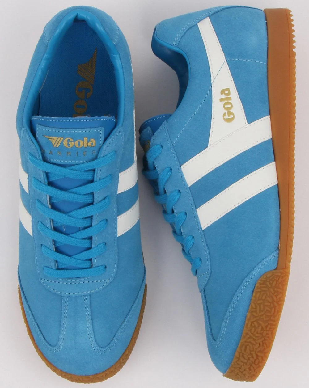 Gola Harrier Suede Trainer Royal Blue/White - Image 2