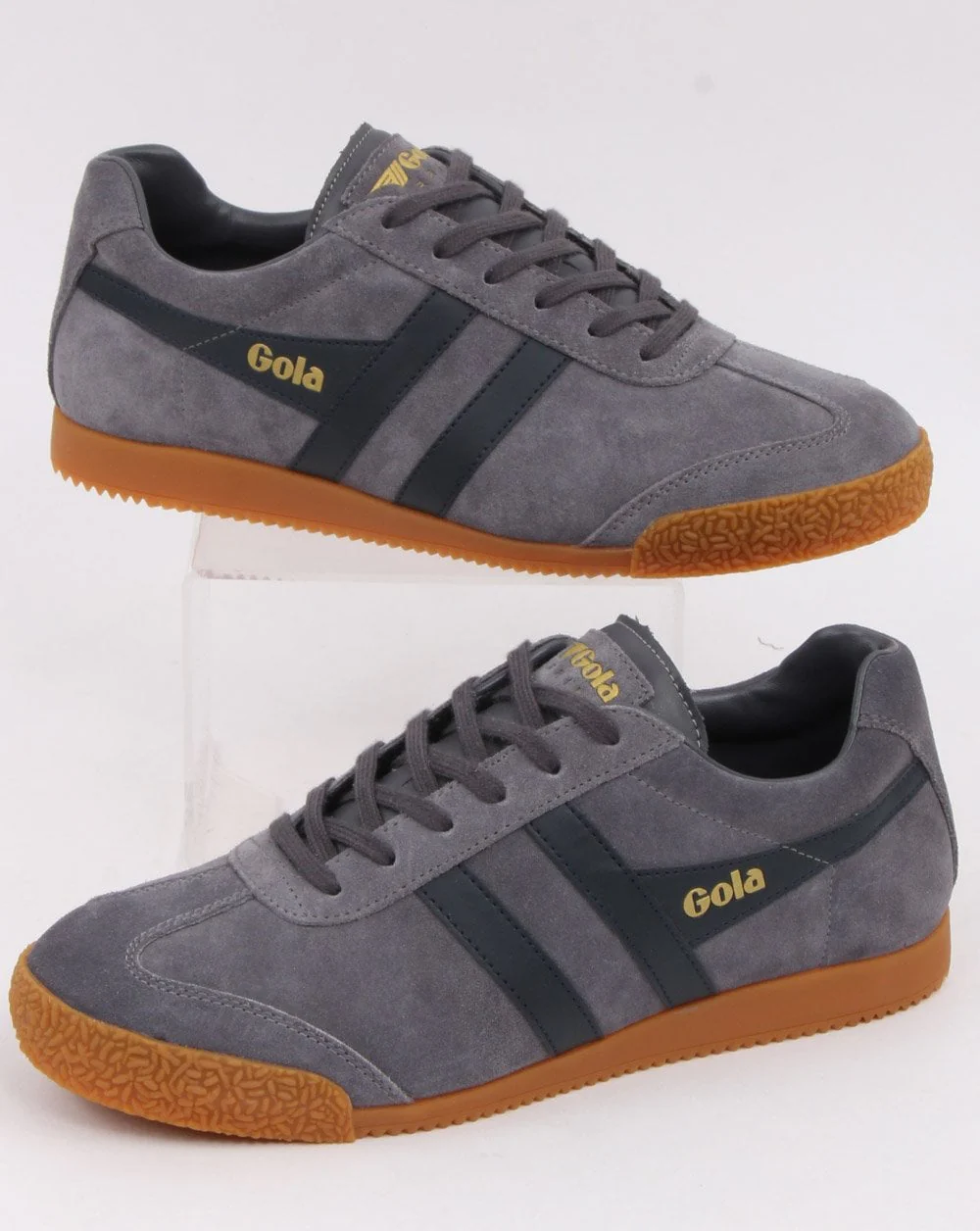 Gola Harrier Suede Trainer Shadow/Navy - Image 2
