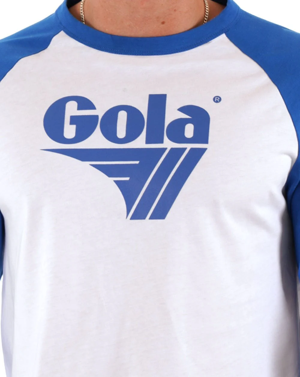 Gola Long Sleeve Raglan T Shirt White Blue - Image 2