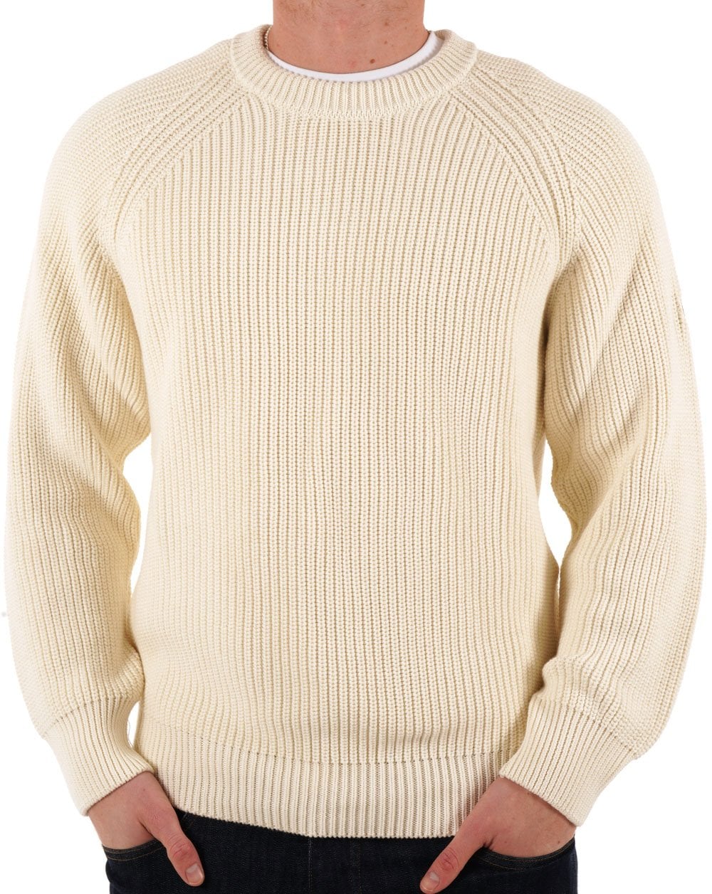 Henri Lloyd Golant Ribbed Crew Knit Ecru - Image 2