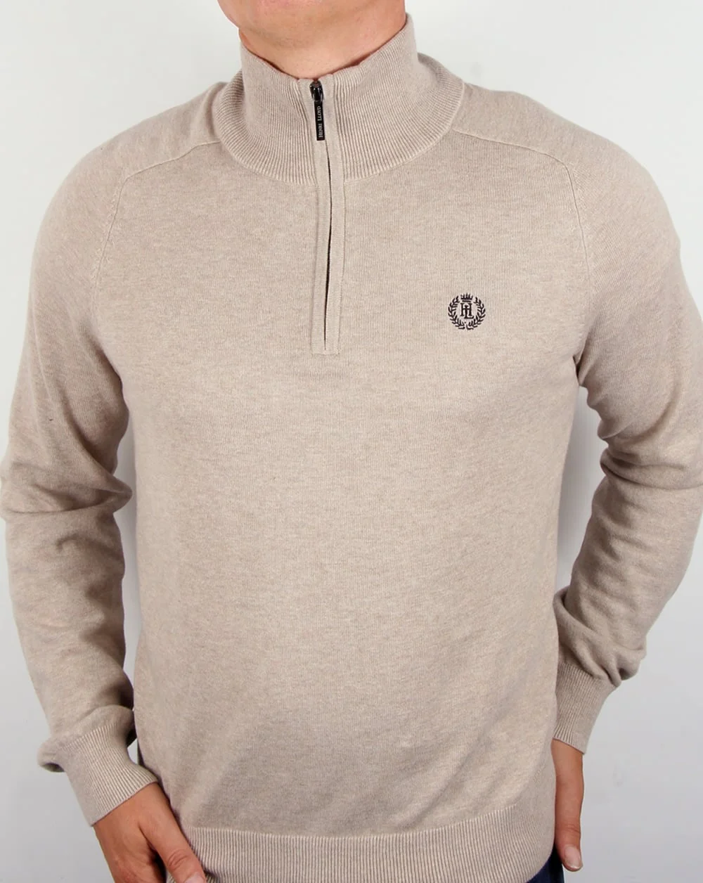 Henri Lloyd Half Zip Knit Driftwood Marl - Image 3