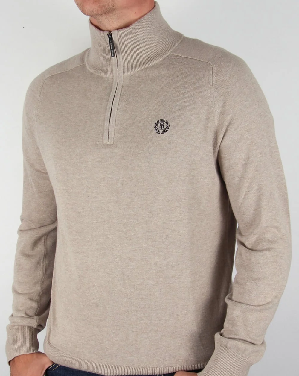 Henri Lloyd Half Zip Knit Driftwood Marl - Image 4