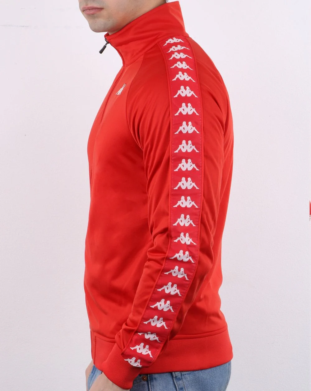 Kappa Banda Anniston Slim Track Top Red Blaze/White - Image 4