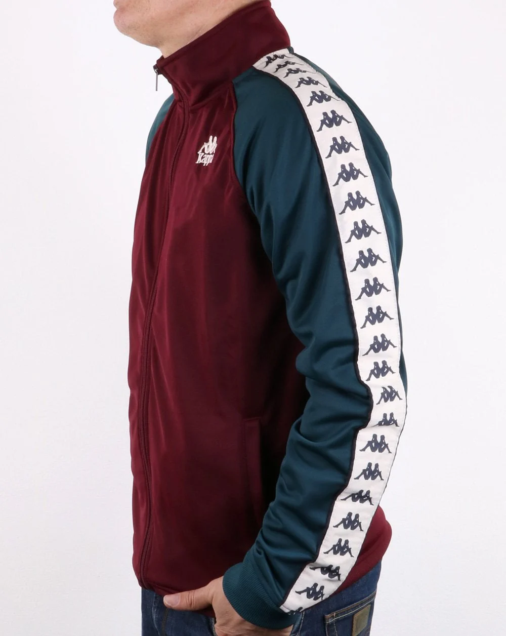 Kappa Britannia Track Top Dark Red/dark Blue - Image 3