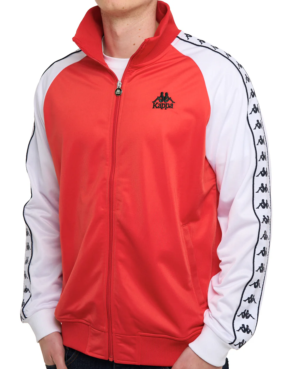 Kappa Uriah Track Top Red/White - Image 4
