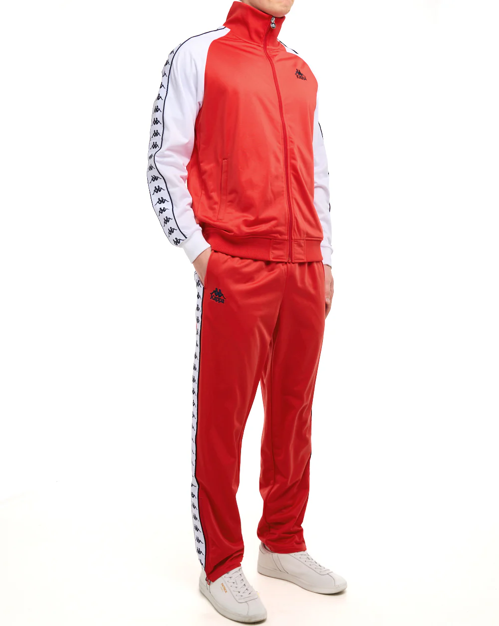Kappa Uriah Track Top Red/White - Image 5