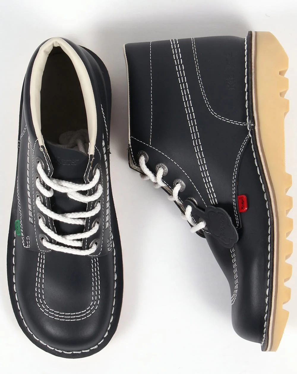 Kickers Kick Hi Boots In Leather Navy - Image 2