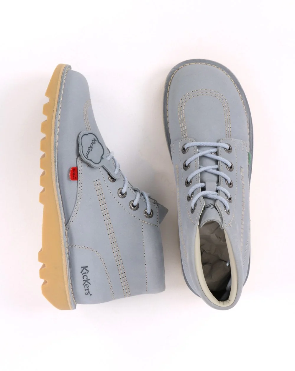 Kickers Kick Hi Leather Boot Pale Blue - Image 4