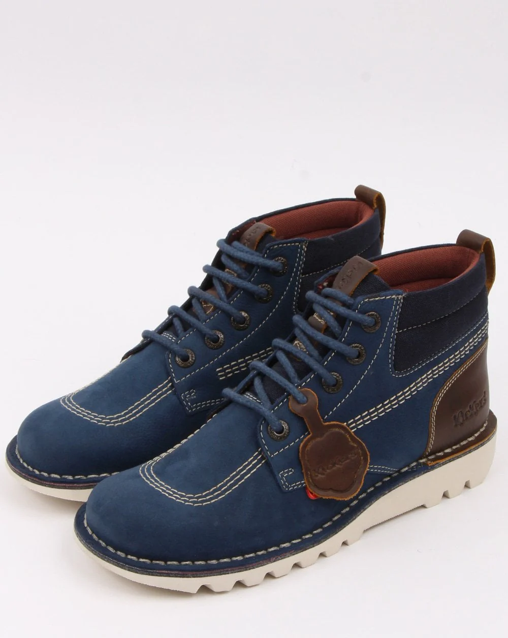 Kickers Kick Hi Mash Up Boot Blue - Image 2