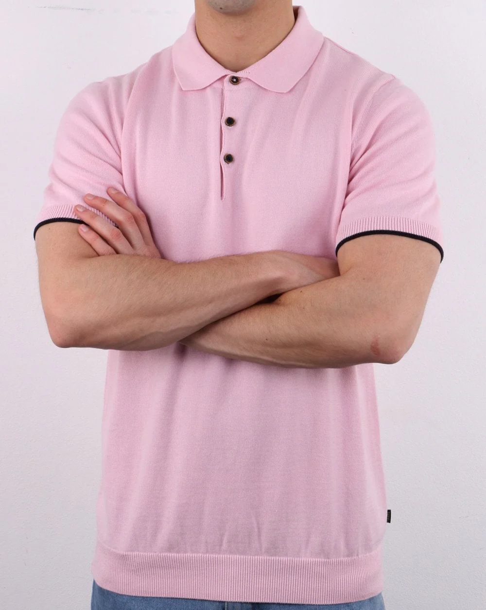 Knitted Polo Pink - Image 3