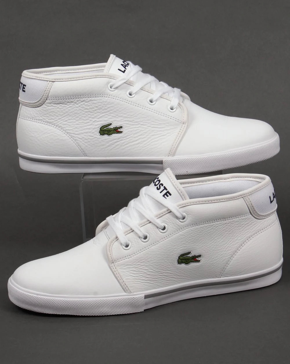 Lacoste Ampthill Leather Trainers White/White
